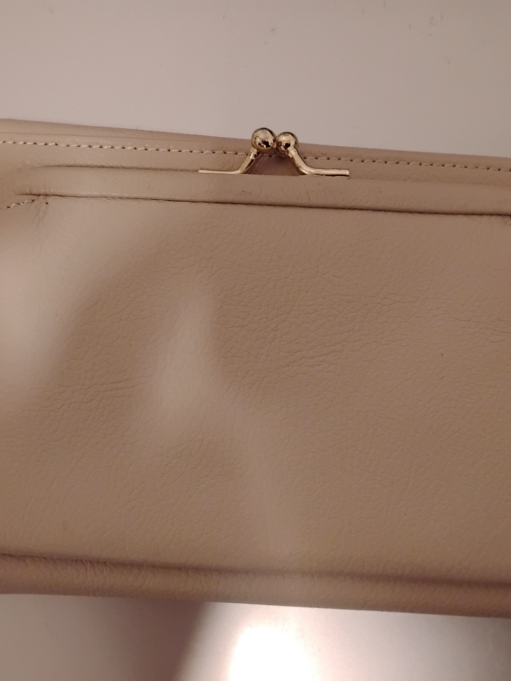 Classic Cream Frame-Top Wallet Clutch